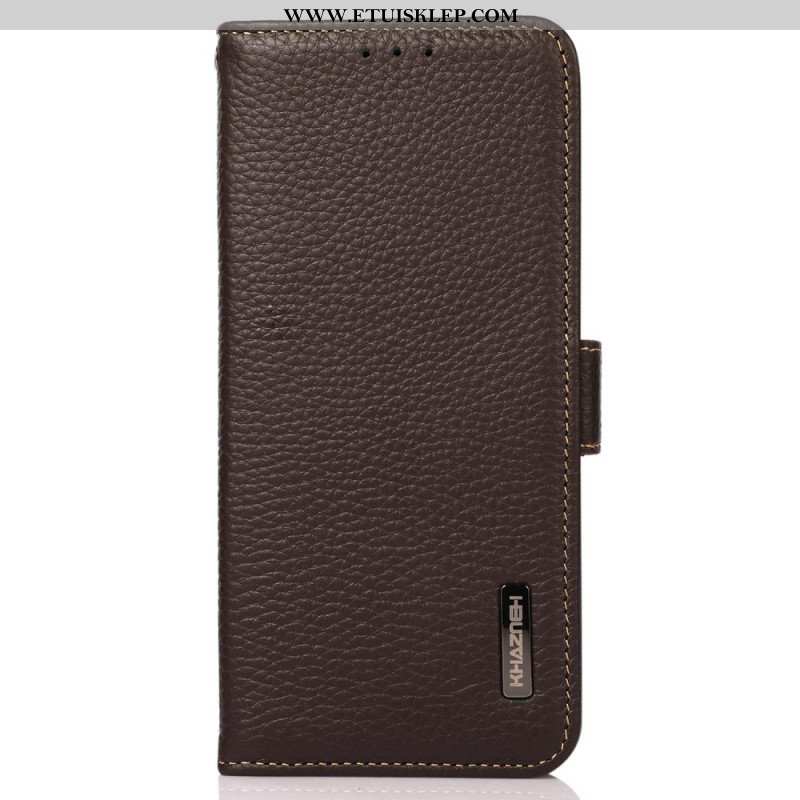 Skórzany Futerał do iPhone 14 Pro Max Etui Ochronne Ochrona Rfid Khazneh Ze Skóry Liczi